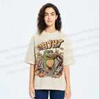 Unisex Frog Printed Washed Tee