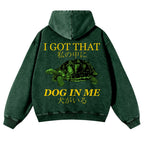 Casual Japanese Turtle Washed Hoodie