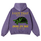 Casual Japanese Turtle Washed Hoodie