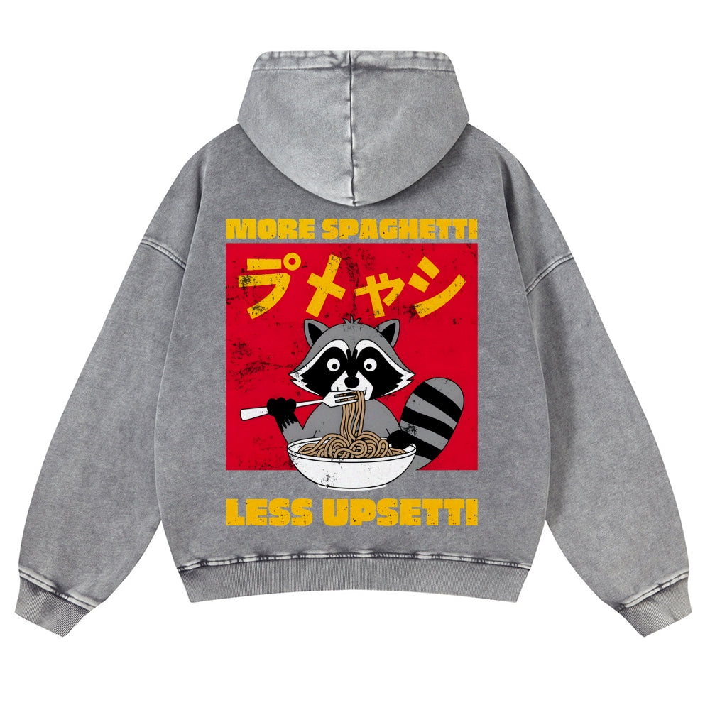Casual Ramen Raccoon Washed Hoodie