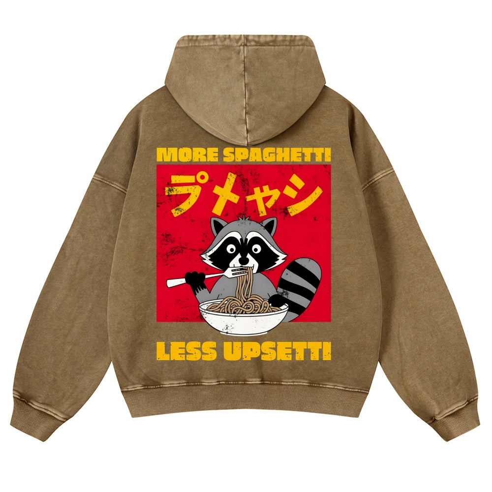 Casual Ramen Raccoon Washed Hoodie