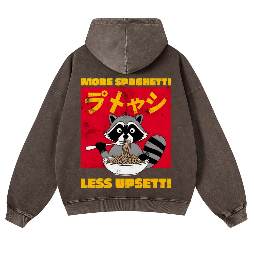 Casual Ramen Raccoon Washed Hoodie