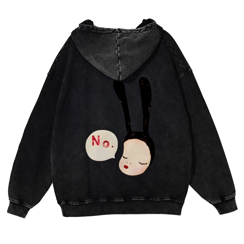 Casual Yoshitomo Nara Washed Hoodie