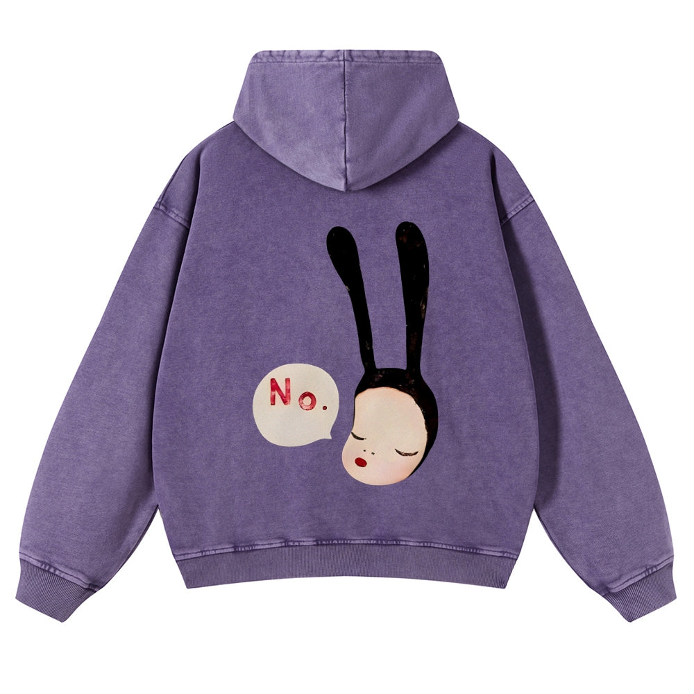 Casual Yoshitomo Nara Washed Hoodie