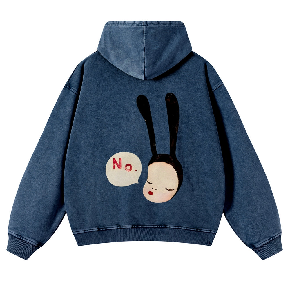Casual Yoshitomo Nara Washed Hoodie