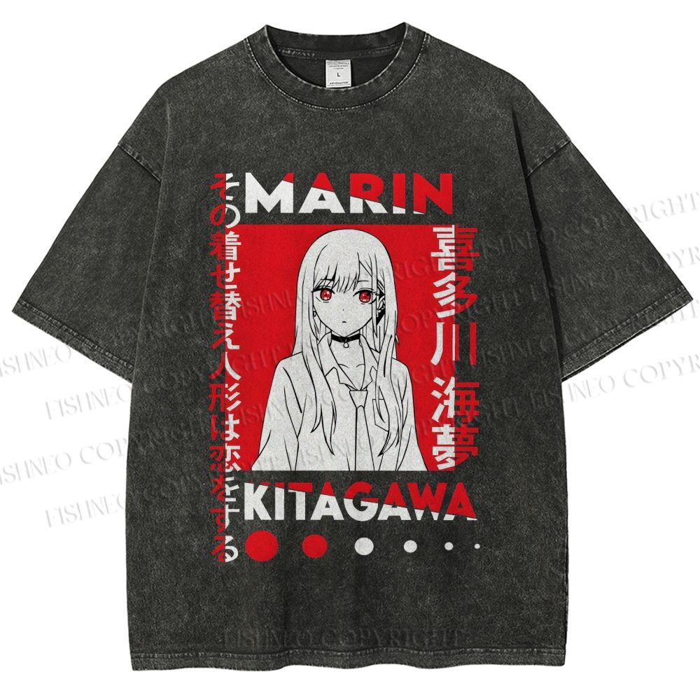 Unisex Kitagawa Sea Dream Printed Washed Tee