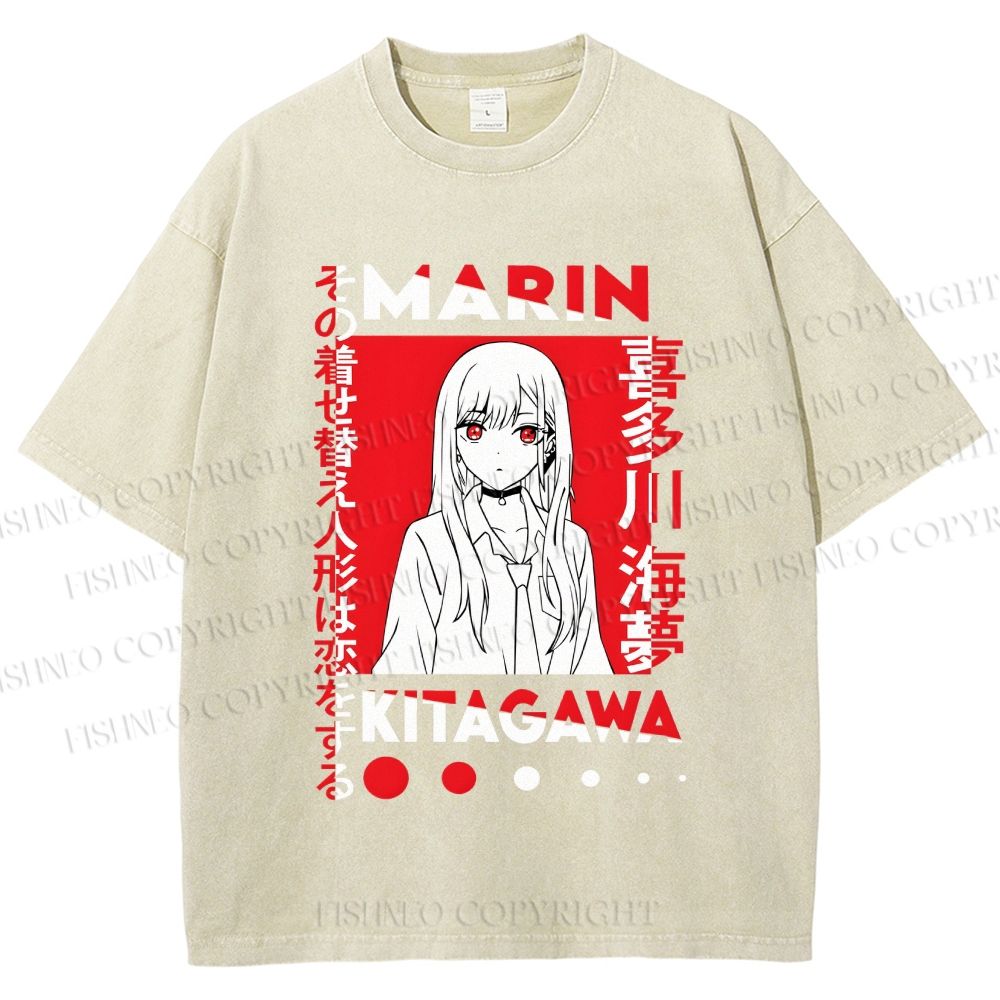 Unisex Kitagawa Sea Dream Printed Washed Tee