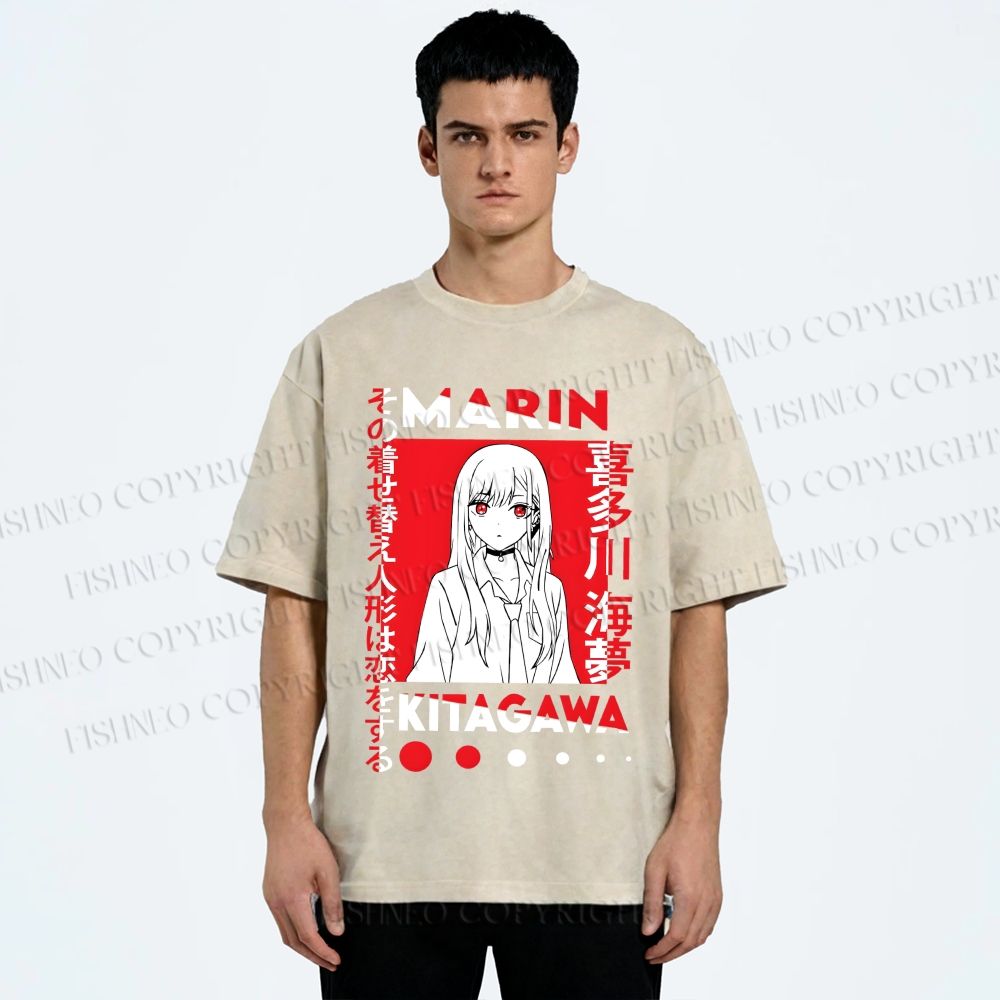 Unisex Kitagawa Sea Dream Printed Washed Tee