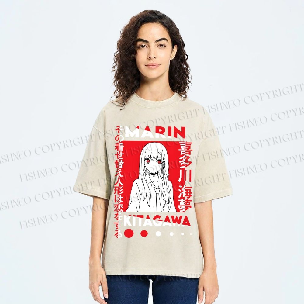 Unisex Kitagawa Sea Dream Printed Washed Tee