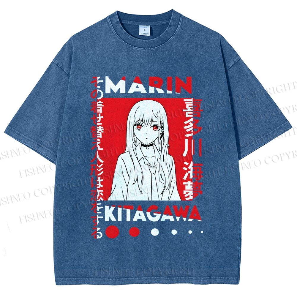 Unisex Kitagawa Sea Dream Printed Washed Tee