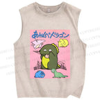 Unisex Monsters Printed Washed Tank Top