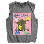Unisex Monsters Printed Washed Tank Top