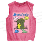 Unisex Monsters Printed Washed Tank Top