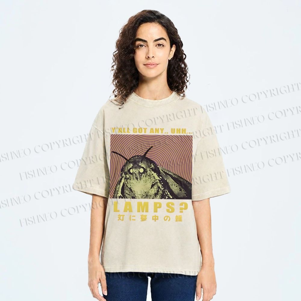 Unisex Lamps Printed Washed Tee