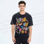 Unisex Rabbit Printed Washed Tee