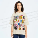 Unisex Rabbit Printed Washed Tee