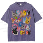 Unisex Rabbit Printed Washed Tee