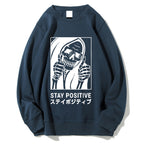 Stay Positive Skeleton Cotton Sweatshirt