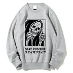 Stay Positive Skeleton Cotton Sweatshirt