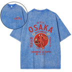Osaka Dotonbori Drunken Octopus Vintage Wash Japanese Design Back Art T-Shirt