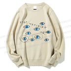Unisex Artistic Abstract Eyes Printed Sweatshirt