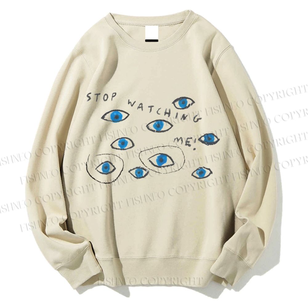 Unisex Artistic Abstract Eyes Printed Sweatshirt