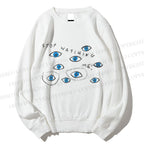 Unisex Artistic Abstract Eyes Printed Sweatshirt