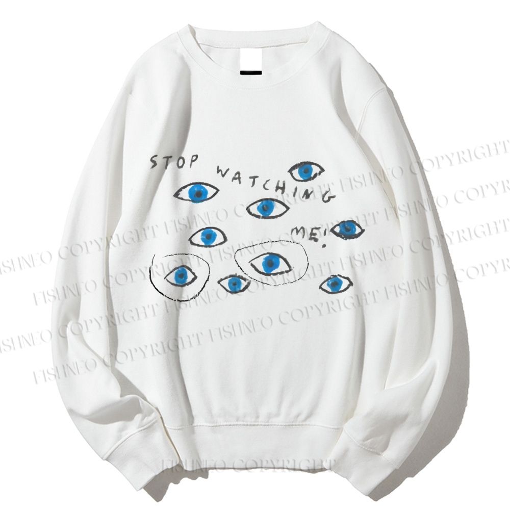 Unisex Artistic Abstract Eyes Printed Sweatshirt