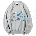 Unisex Artistic Abstract Eyes Printed Sweatshirt