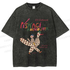 Unisex Funny Colorful Graffiti Printed Washed Tee