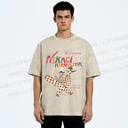 Unisex Funny Colorful Graffiti Printed Washed Tee