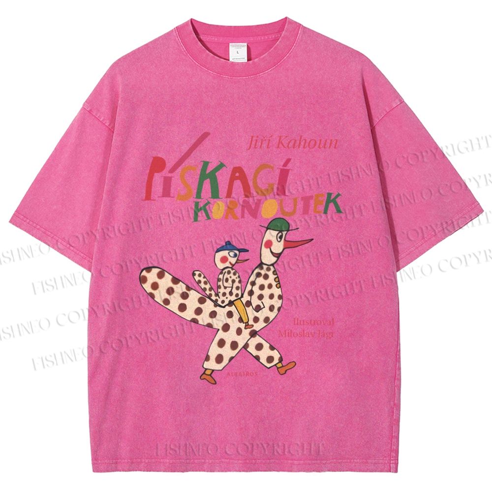 Unisex Funny Colorful Graffiti Printed Washed Tee