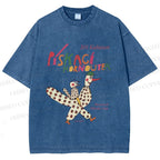 Unisex Funny Colorful Graffiti Printed Washed Tee