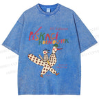 Unisex Funny Colorful Graffiti Printed Washed Tee