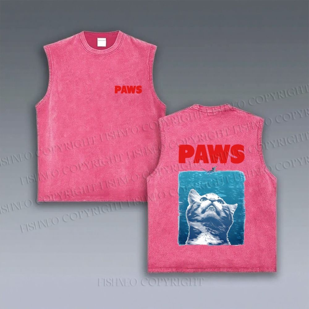 Paws Cat Under The Sea VINTAGE TANK TOP