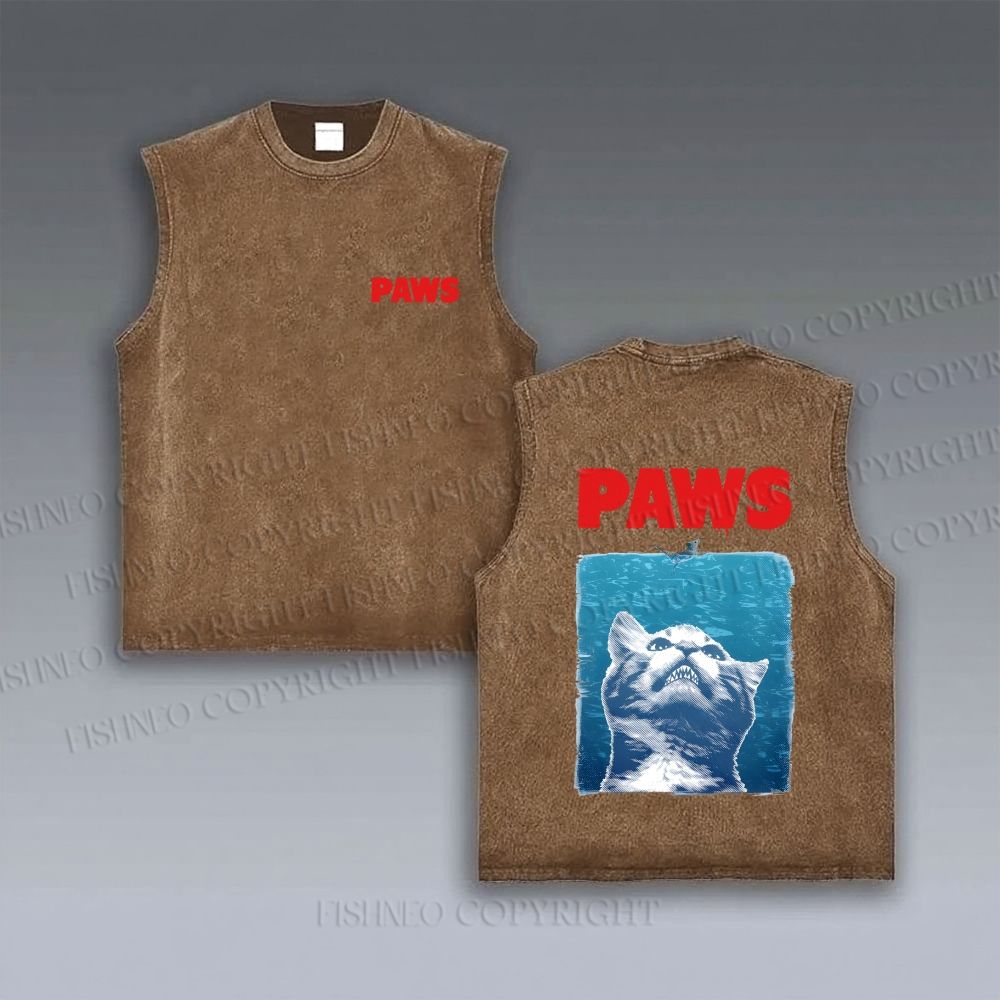 Paws Cat Under The Sea VINTAGE TANK TOP