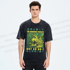 Unisex Frog Printed Washed Tee