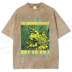 Unisex Frog Printed Washed Tee