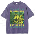 Unisex Frog Printed Washed Tee