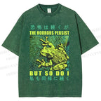 Unisex Frog Printed Washed Tee
