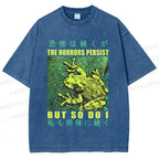 Unisex Frog Printed Washed Tee