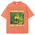 Unisex Frog Printed Washed Tee