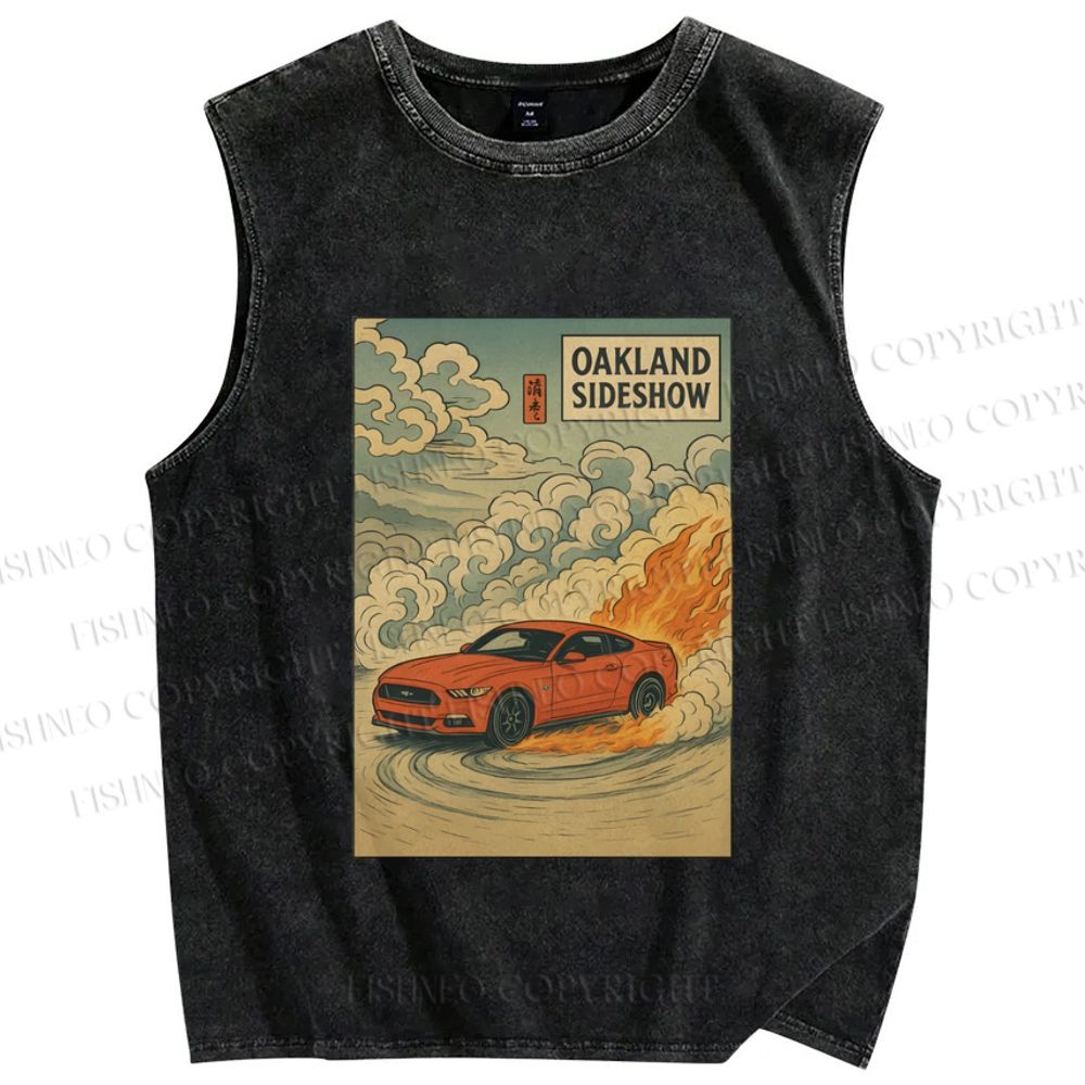 Unisex Oakland Sideshow Printed Washed Tank Top