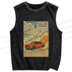 Unisex Oakland Sideshow Printed Washed Tank Top