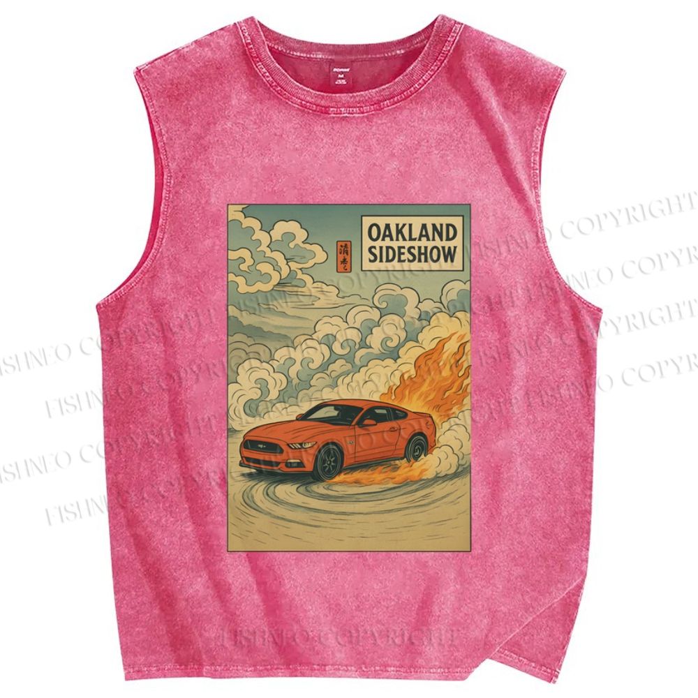 Unisex Oakland Sideshow Printed Washed Tank Top