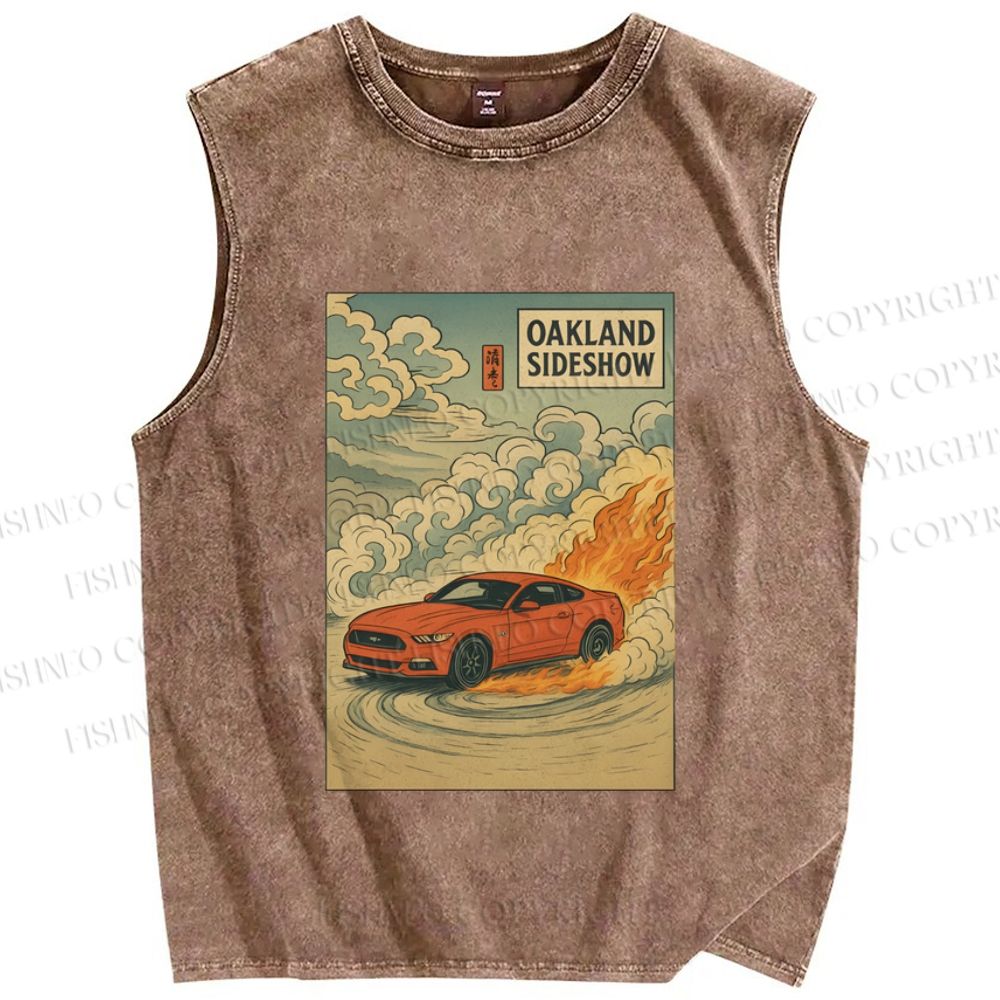 Unisex Oakland Sideshow Printed Washed Tank Top