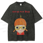 Unisex Yoshitomo Nara Printed Washed Tee