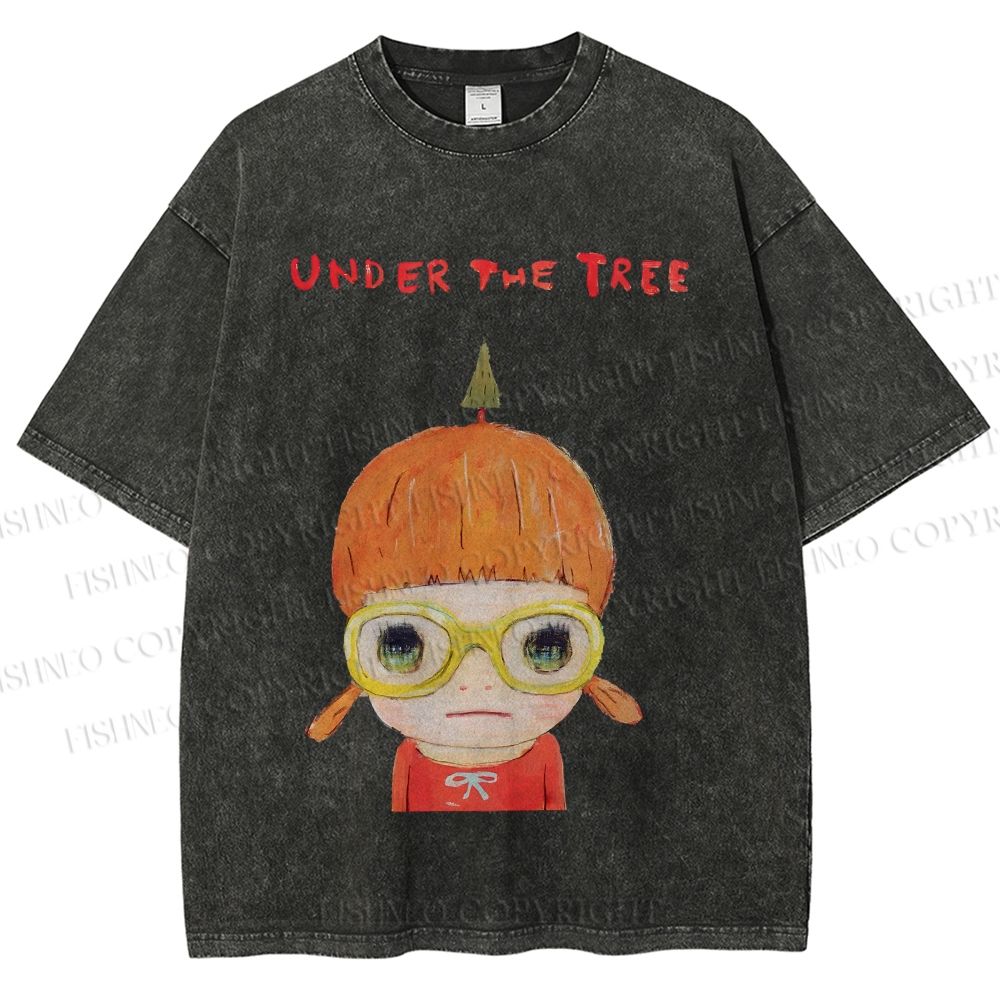 Unisex Yoshitomo Nara Printed Washed Tee