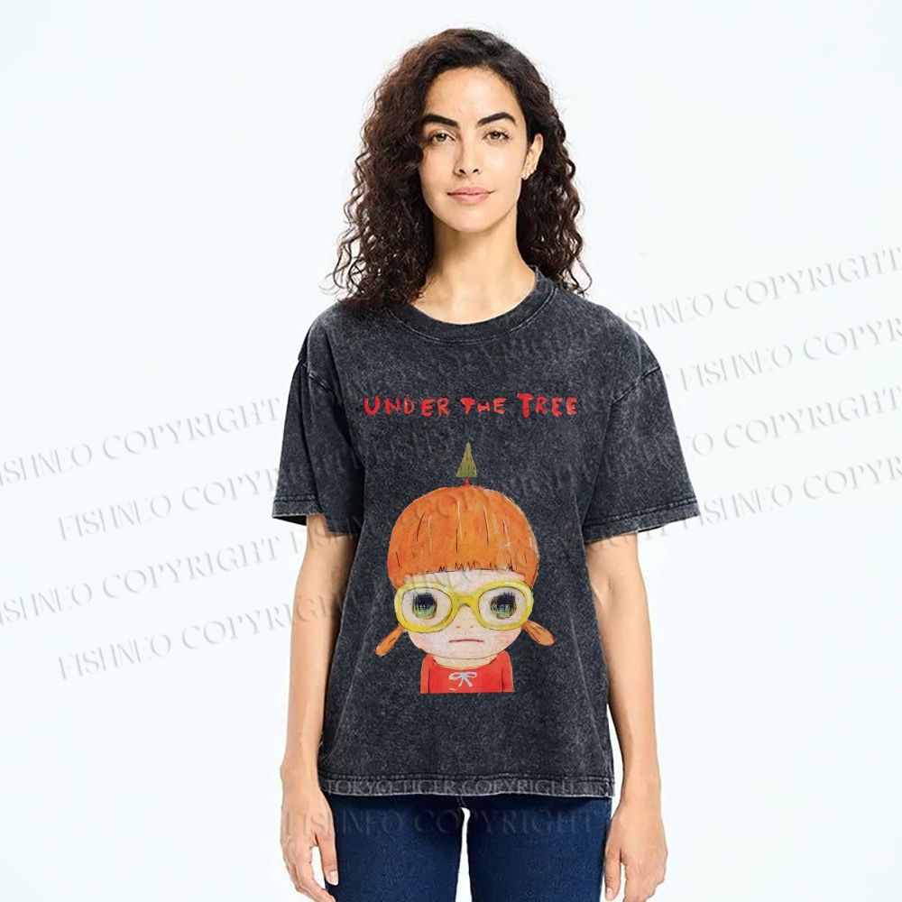 Unisex Yoshitomo Nara Printed Washed Tee