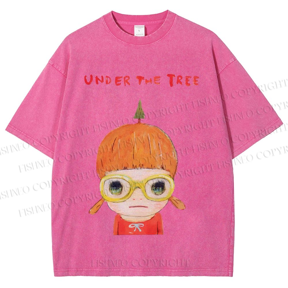 Unisex Yoshitomo Nara Printed Washed Tee